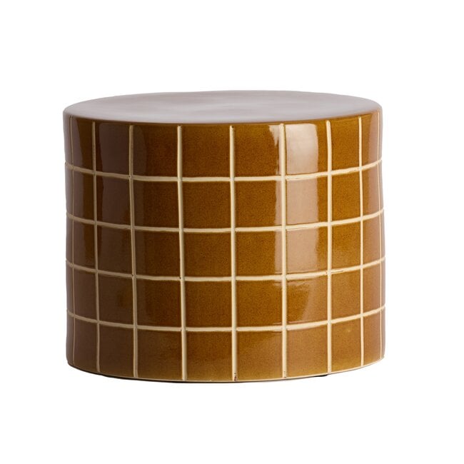 Light en Living Bijzettafel Ø42x34 cm MAUCHO keramiek cognac+crème