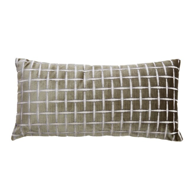 Light en Living Kussen 60x30 cm ROMAIN groen-wit