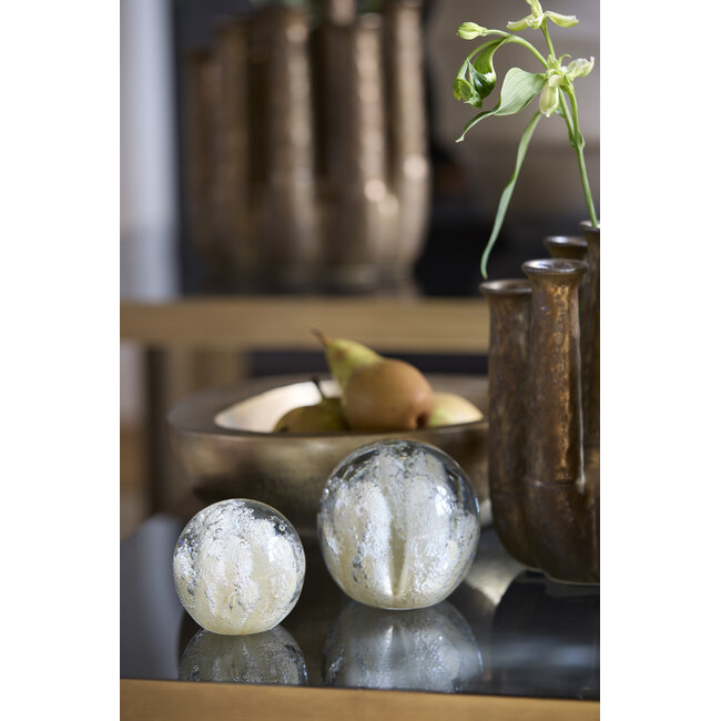 Light en Living Ornament Ø10x10 cm CORAL glas crème