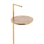 Light en Living Bijzettafel Ø26x76 cm LEDA marmer wit+antiek brons