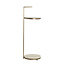 Light en Living Bijzettafel Ø26x76 cm LEDA marmer zand-grijs+d bruin-brons