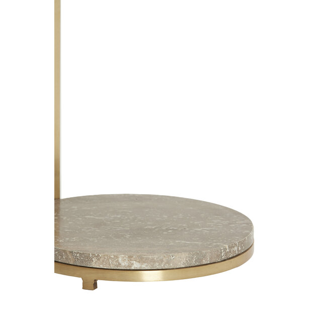 Light en Living Bijzettafel Ø26x76 cm LEDA travertin bruin+brons