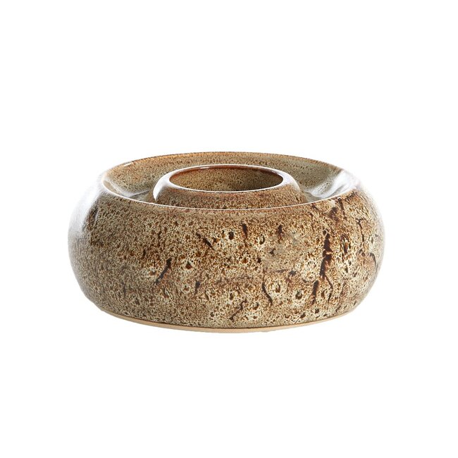 Light en Living Theelichthouder Ø12,5x5 cm OTHONI keramiek bruin