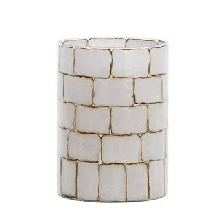 Light en Living Theelicht Ø14x20 cm DRONERO glas transparant+wit