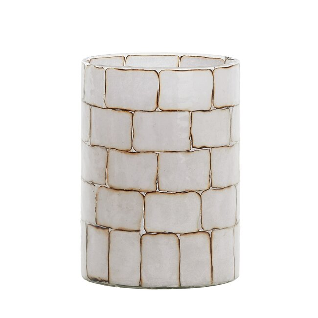 Light en Living Theelicht Ø14x20 cm DRONERO glas transparant+wit