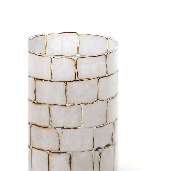 Light en Living Theelicht Ø10x11 cm DRONERO glas transparant+wit
