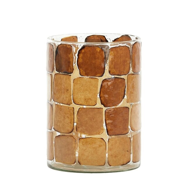 Light en Living Theelicht Ø14x20 cm DRONERO glas transparant+bruin