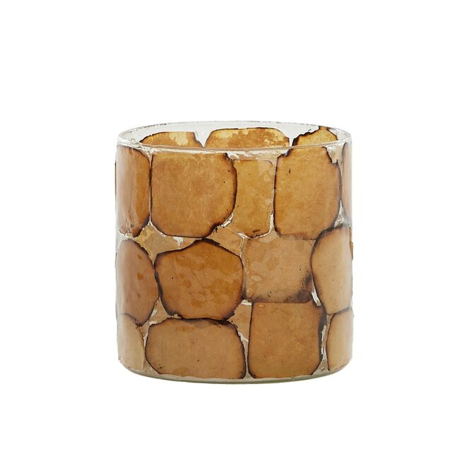 Light en Living Theelicht Ø10x11 cm DRONERO glas transparant+bruin