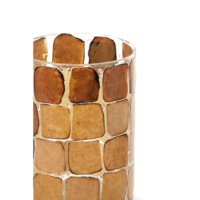 Light en Living Theelicht Ø10x11 cm DRONERO glas transparant+bruin