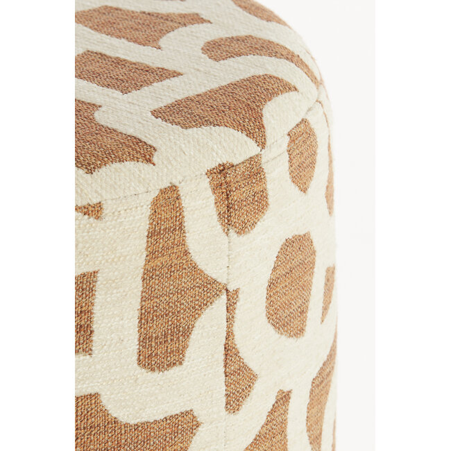 Light en Living Poef Ø40x44 cm DAVONTE terra+crème