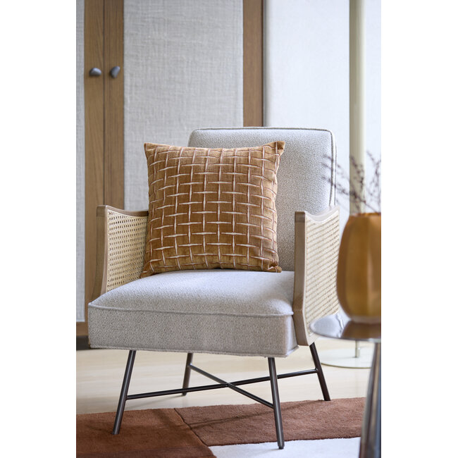 Light en Living Kussen 45x45 cm ROMAIN oranje-wit