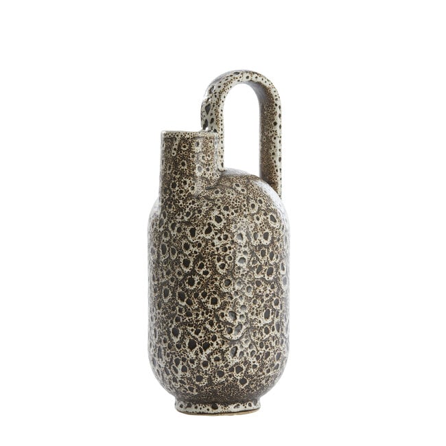 Light en Living Vaas deco 16,5x15,5x37 cm SERRES keramiek crème+zwart