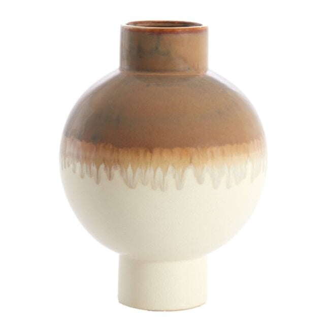 Light en Living Vaas deco Ø28x38 cm ZELATA keramiek crème+taupe