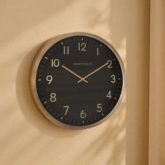 Countryfield Wandklok Copper L zwart goud Ø 50 cm