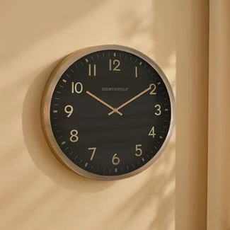 Countryfield Wandklok Copper M zwart goud Ø 40 cm