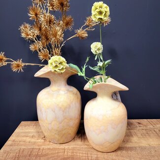 Light en Living Vaas deco 17x16x28 cm MARILLO keramiek light peach