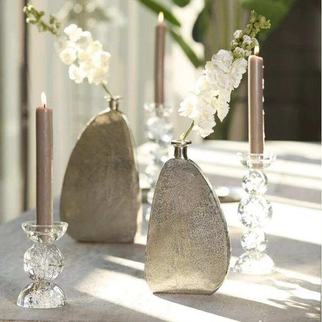 Light en Living Kaarsenhouder Ø9,5x15,5 cm ITINGA glas bubbel helder