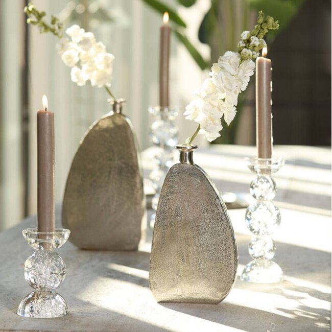 Light en Living Kaarsenhouder ITINGA glas bubbel helder Ø9,5x15,5 cm van Light & Living