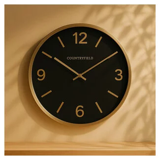 Countryfield Wandklok Copper L zwart / goud Ø 50 cm