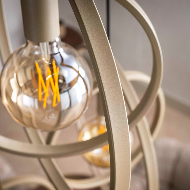 WoonStijl Hanglamp 3L Turn around getrapt beige