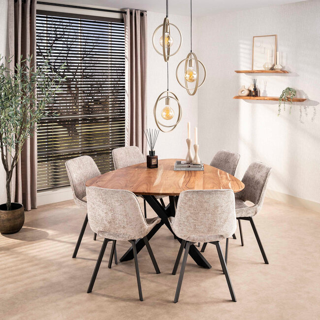 WoonStijl Hanglamp 3L Turn around getrapt beige