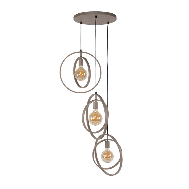 WoonStijl Hanglamp 3L Turn around getrapt beige