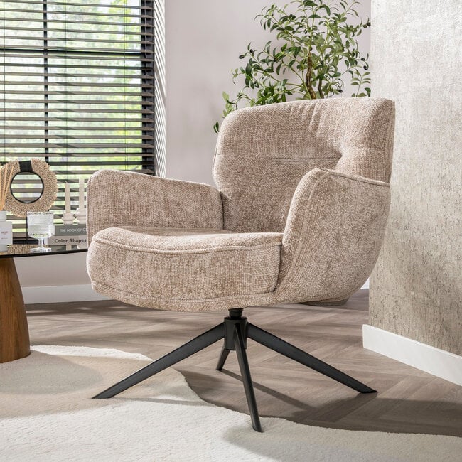 WoonStijl Fauteuil Forza draaibaar Hoven zand