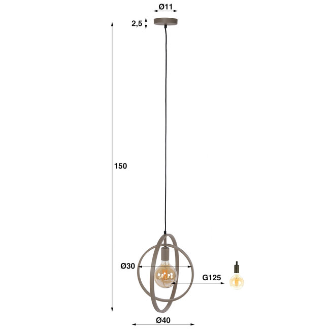 WoonStijl Hanglamp 1L Turn around beige