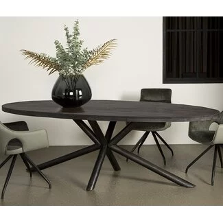 Tower Living Showroommodel - Eettafel Selva zwart mango ovaal 240 cm