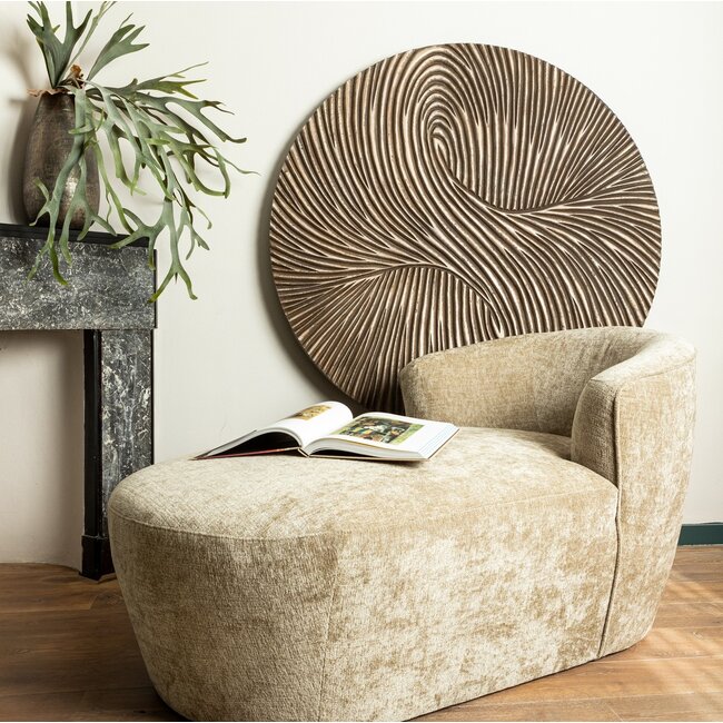 PTMD Wandornament Wiktor bruin MDF rond swirl carved S