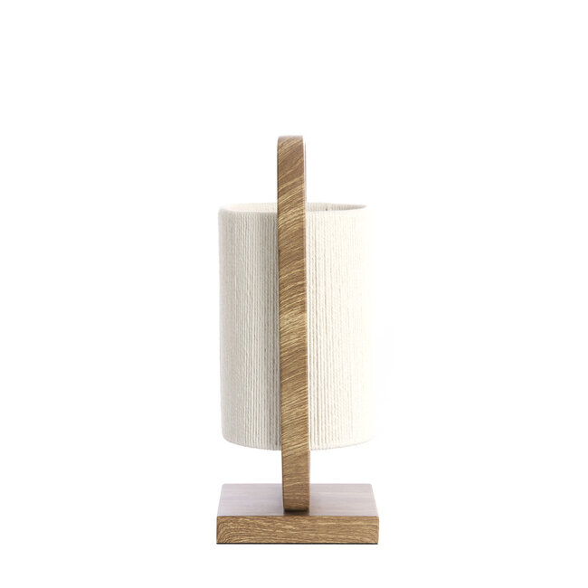 Light en Living Tafellamp 22,5x15x37,5 cm LECCE houtprint + touw naturel