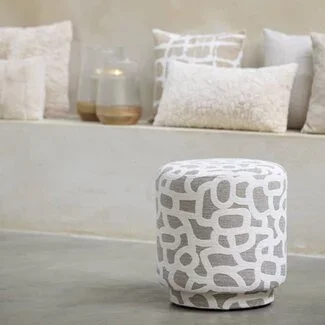 Light en Living Poef Ø40x44 cm DAVONTE taupe+beige