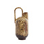 Light en Living Vaas deco 16,5x15,5x37 cm SERRES keramiek donkerbruin + creme + oranje