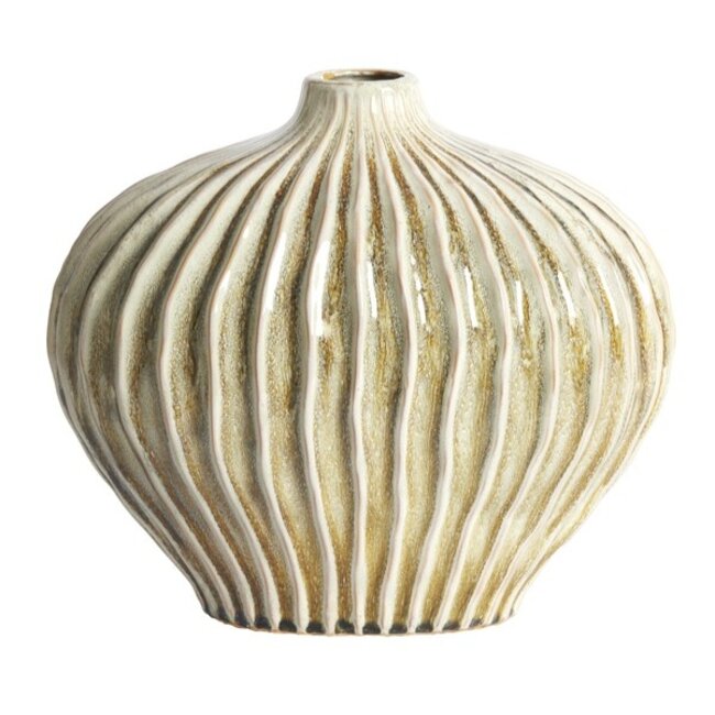 Light en Living Vaas deco 35x21x30 cm LORITO keramiek olijfgroen