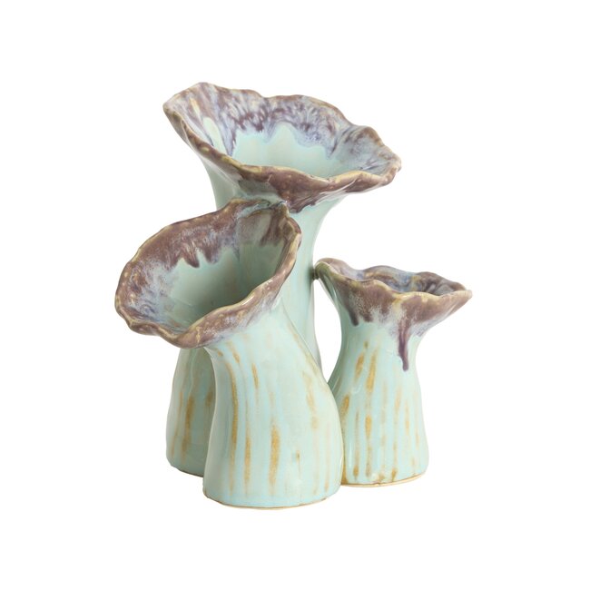 Light en Living Vaas deco 18x13x17,5 cm MISURINA paars-lichtblauw