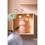 Light en Living Ornament Ø8x8 cm FLOWER glas lichtroze+groen
