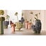 Light en Living Vaas deco 35x21x28 cm FLOWER keramiek blauw+groen