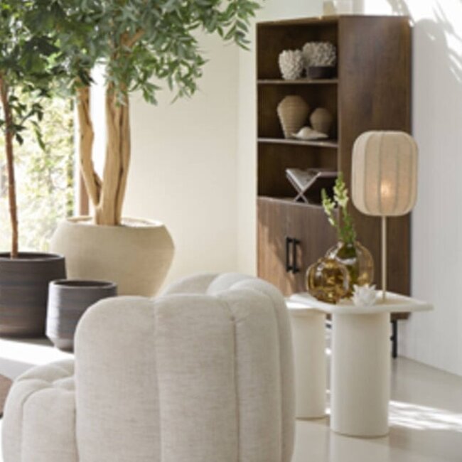 Light en Living Tafellamp SOLUNE Ø25x70 cm – Naturel & Crème | Light & Living