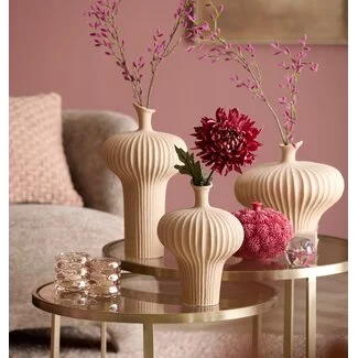 Light en Living Vaas deco  23x22,5x18 cm NEVANO mat perzik