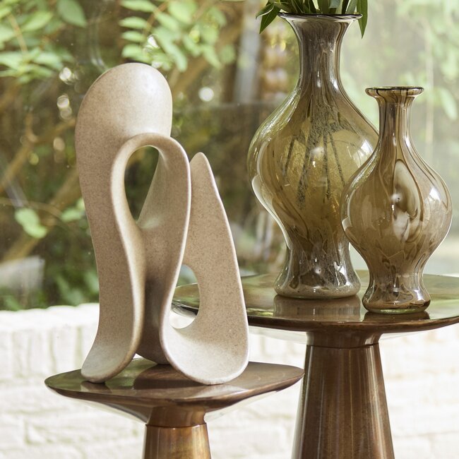Light en Living Ornament op voet 20,5x19x39 cm ZAZINA taupe