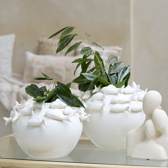 Light en Living Vaas deco Ø41,5X32 cm FISH keramiek creme