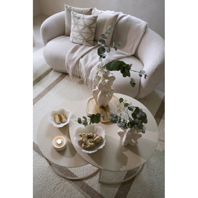 Light en Living Salontafel S/2 Ø65x38+Ø75x42 cm SADAR zand+l bruin gespikkld