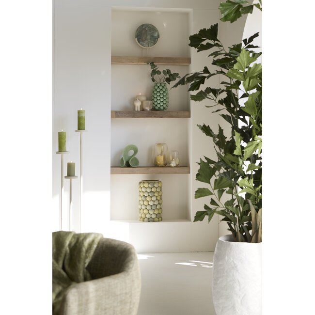Light en Living Ornament op voet 35x12x50 cm GOUYA in Groen Agaat en Crème