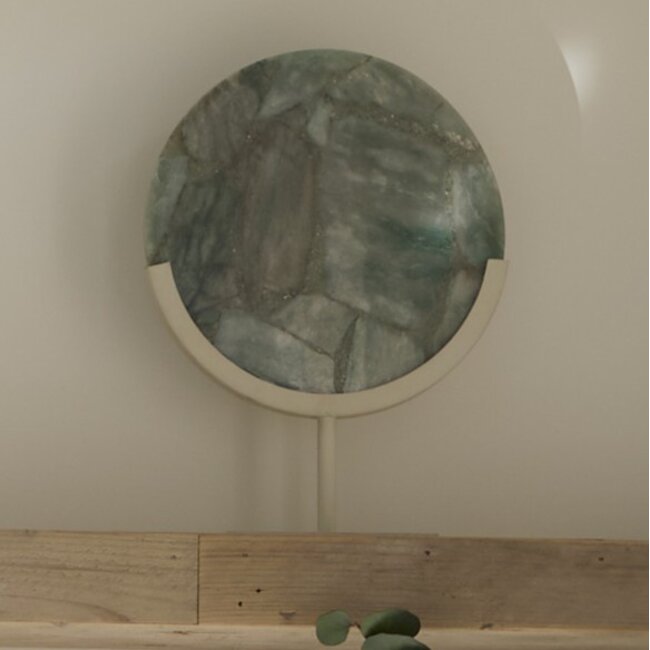 Light en Living Ornament op voet 35x12x50 cm GOUYA in Groen Agaat en Crème