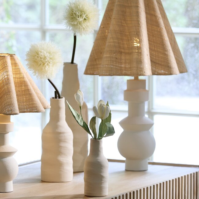 Light en Living Vaas deco Ø8,5x20 cm SESTO keramiek mat crème