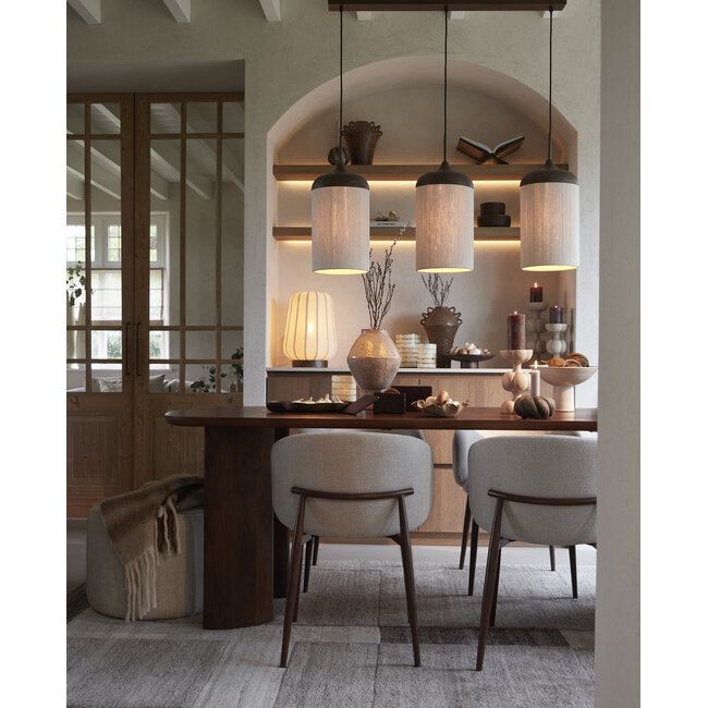 Light en Living Eetkamerstoel 57x56x74 cm ALUKO crème+bruin