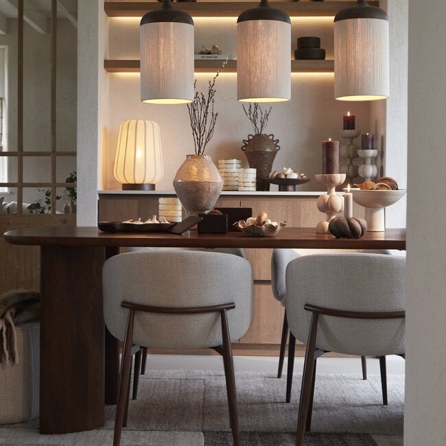 Light en Living Eetkamerstoel 57x56x74 cm ALUKO crème+bruin