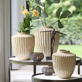 Light en Living Vaas deco Ø32X40 cm TALEA keramiek zand-beige