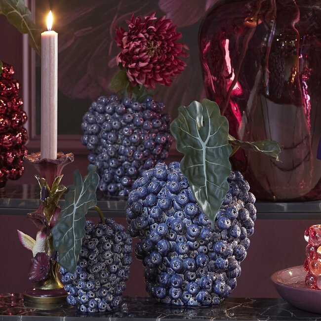 Light en Living Vaas deco Ø25,5x27 cm BERRIES keramiek donkerblauw