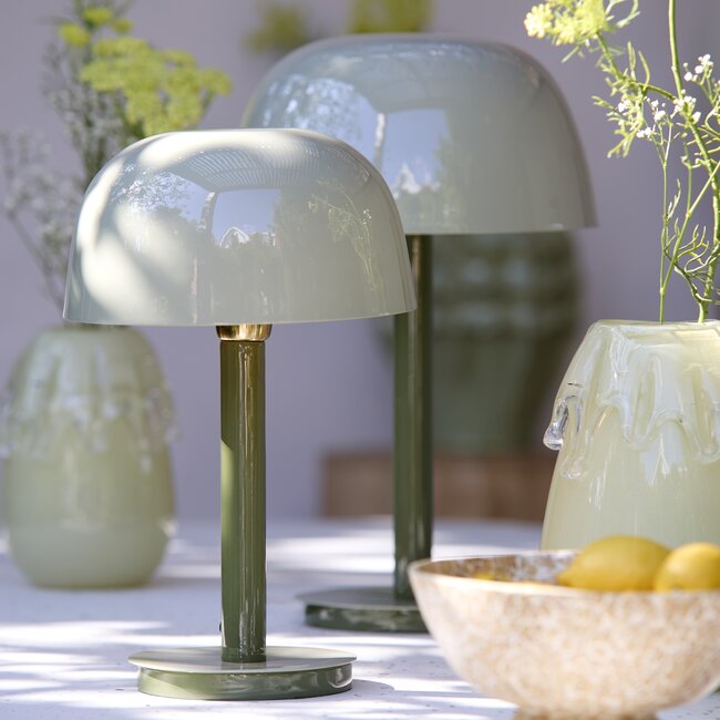 Light en Living Tafellamp Ø25x37 cm MARIVET olijf  groen+licht groen